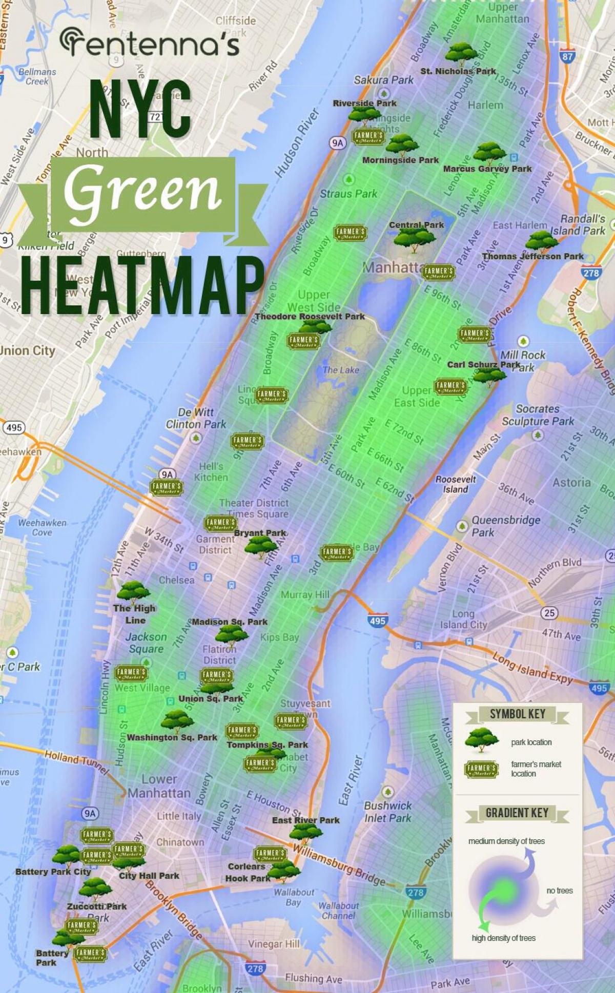 térkép a Manhattani park