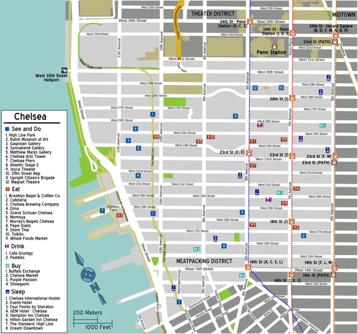 térkép Manhattan Chelsea