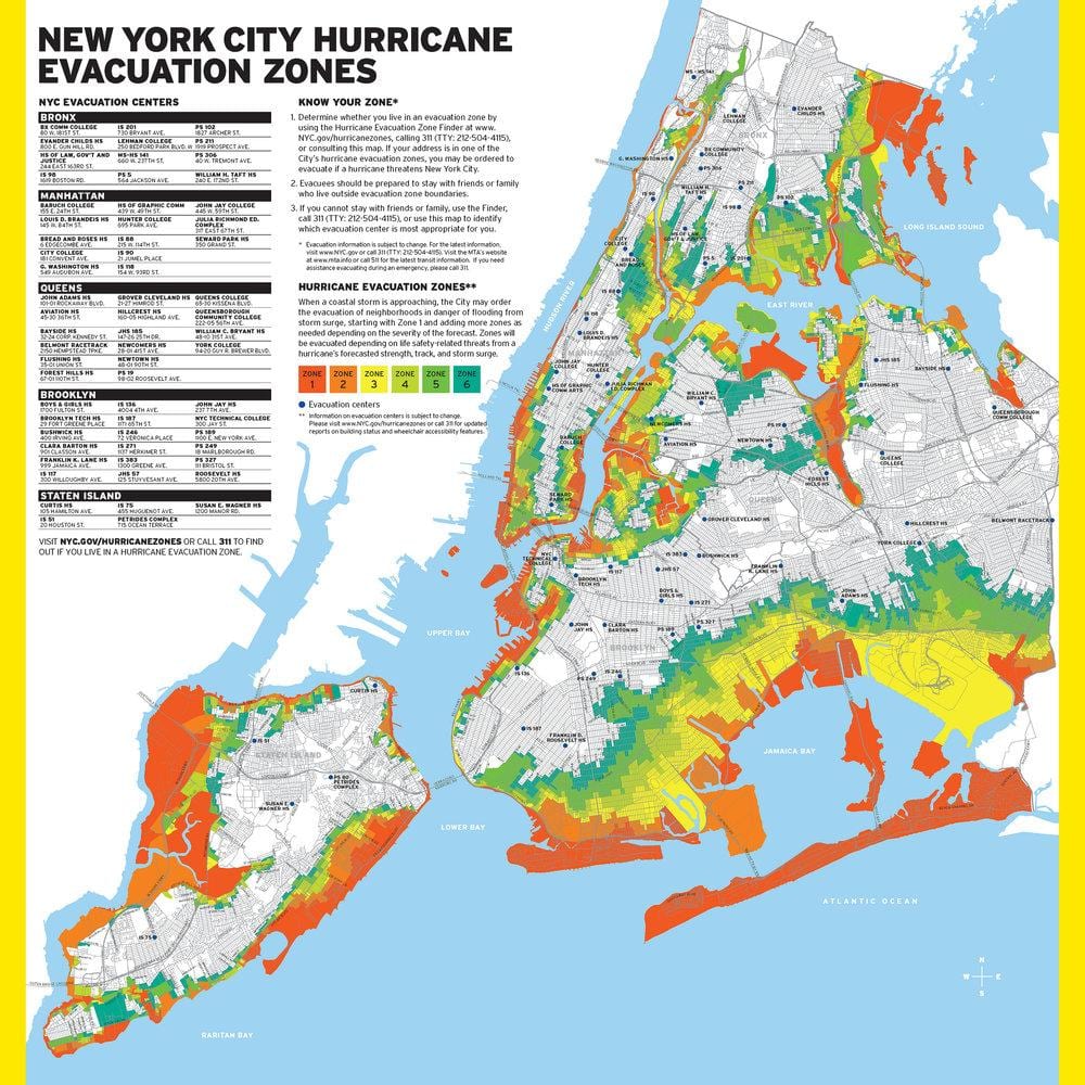 Manhattan árvíz zóna térképen