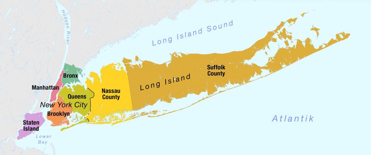térkép New York-i Manhattan-hosszú-sziget