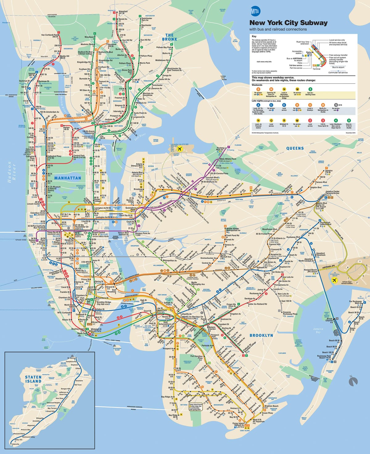 Manhattan tömegközlekedési térképe