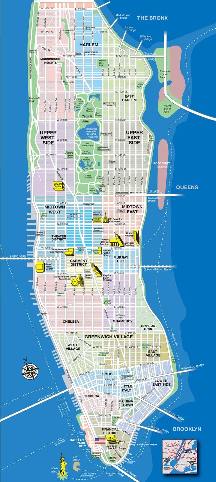 térkép Manhattan sziget