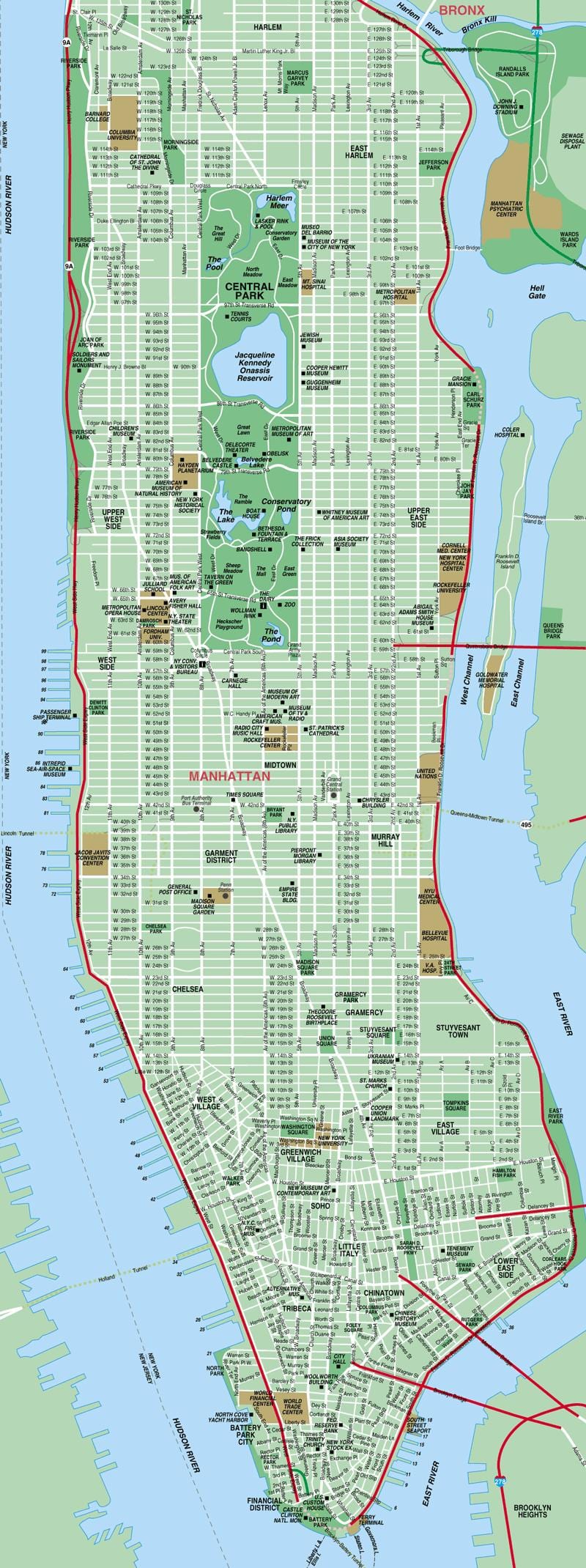 Manhattan utak térkép