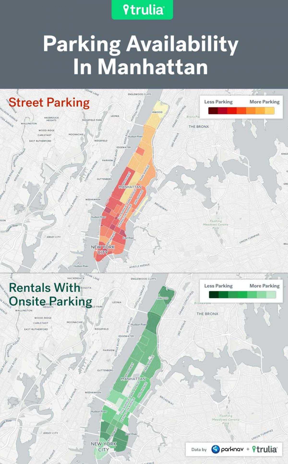 NYC utcai parkolás térkép Manhattan