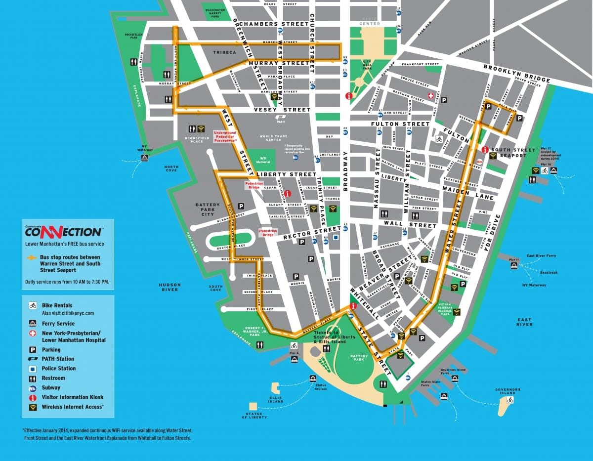alsó-Manhattan túra térkép