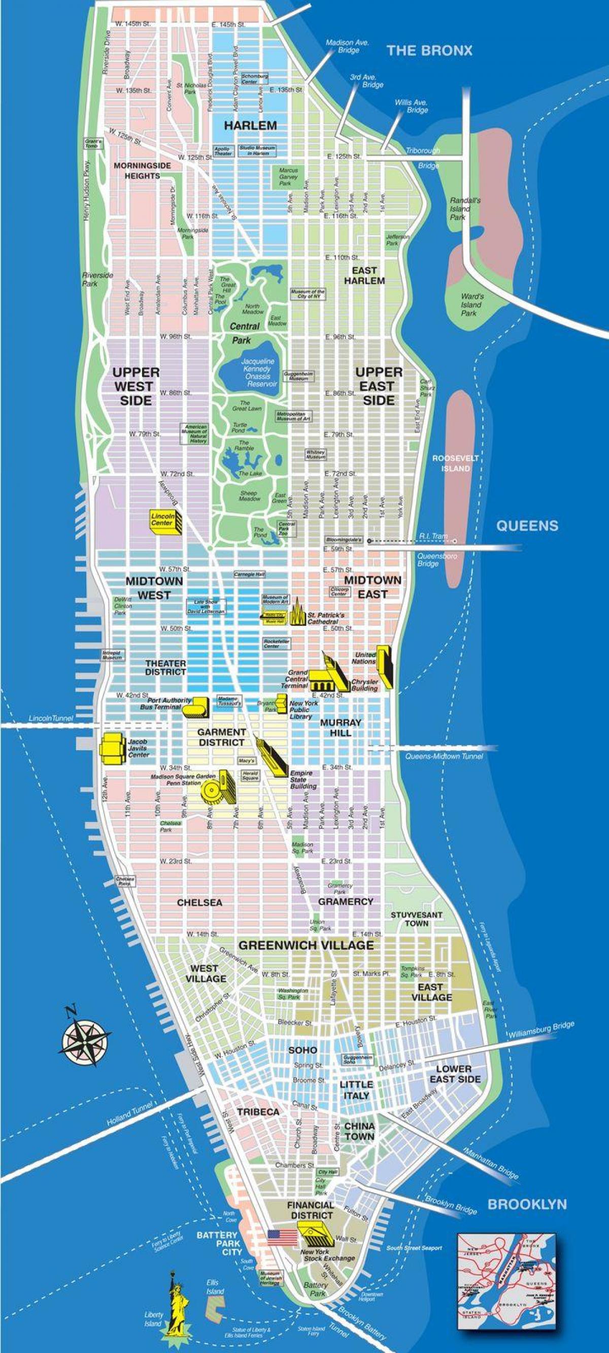 egy térkép Manhattan