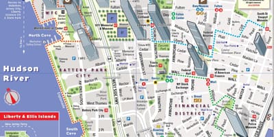 Alsó-Manhattan turista térkép