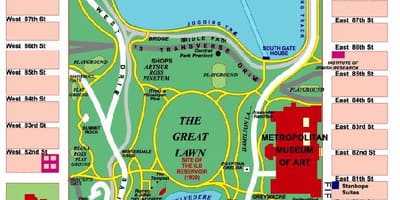 Központi park Manhattan térkép