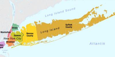 Térkép New York-i Manhattan-hosszú-sziget