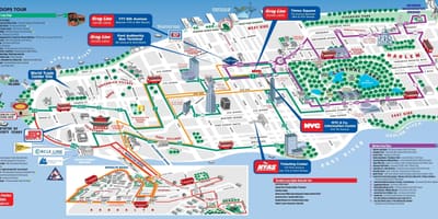 Manhattan turisztikai látnivalók térkép