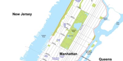 Térkép Manhattan sziget New York