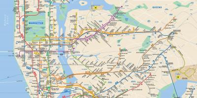 Manhattan tömegközlekedési térképe