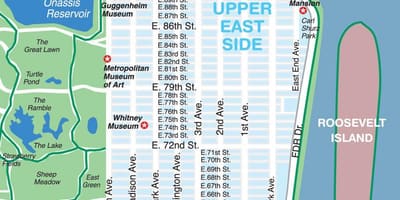 Térkép jobb felső east side-Manhattan