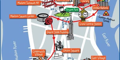 Manhattan látnivalók térkép