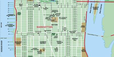 Nyomtatható utca térkép Manhattan