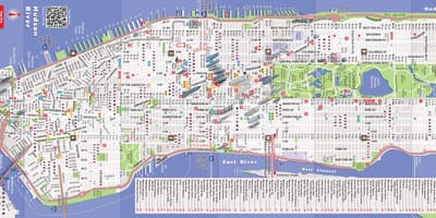 Részletes térkép Manhattan, ny