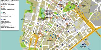Térkép alsó Manhattan utcanevek